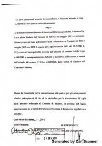 Il tribunale di Salerno dichiara decaduto De Luca